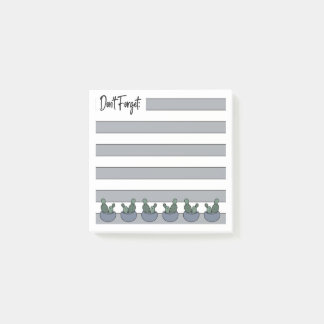 Post-it® Bleu Poussiéreux | Ligné | Cactus en Pot -