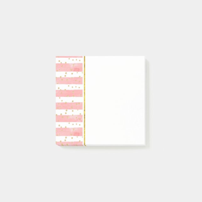 Post-it® Bleu rose | Faux Gold Confetti (Devant)