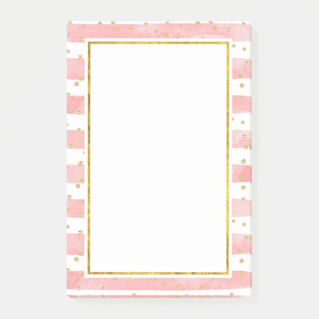 Post-it® Bleu rose | Faux Gold Confetti (Devant)