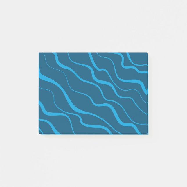 Post-it® Bleu, simple, moderne, cool vague abstraction (Devant)