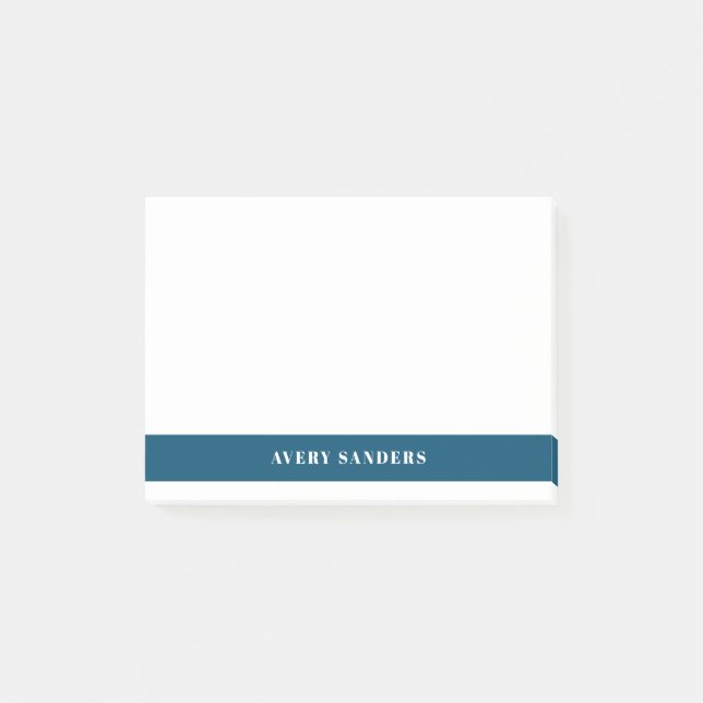 Post-it® Bloc de couleur moderne bleu marine simple (Devant)