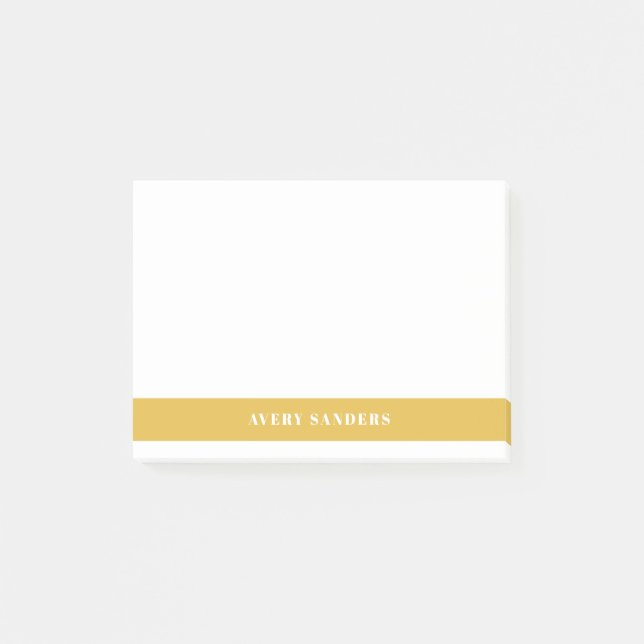Post-it® Bloc de couleur moderne jaune simple  (Devant)