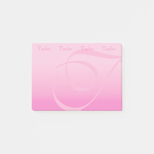 Post-it® Bloc de couleur monographique Joli rose pastel (Devant)