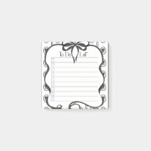 Bloc-notes adhésif Checklist nœud papillon noir vi