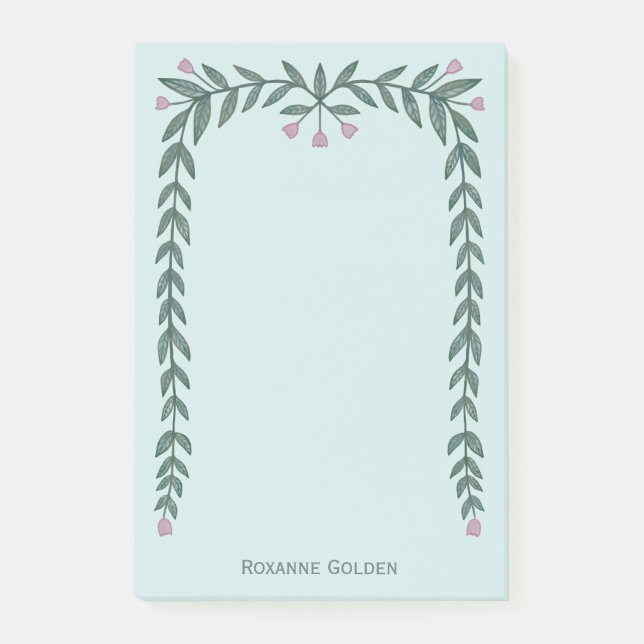 Post-it® Bloc-notes avec un joli cadre floral (Devant)