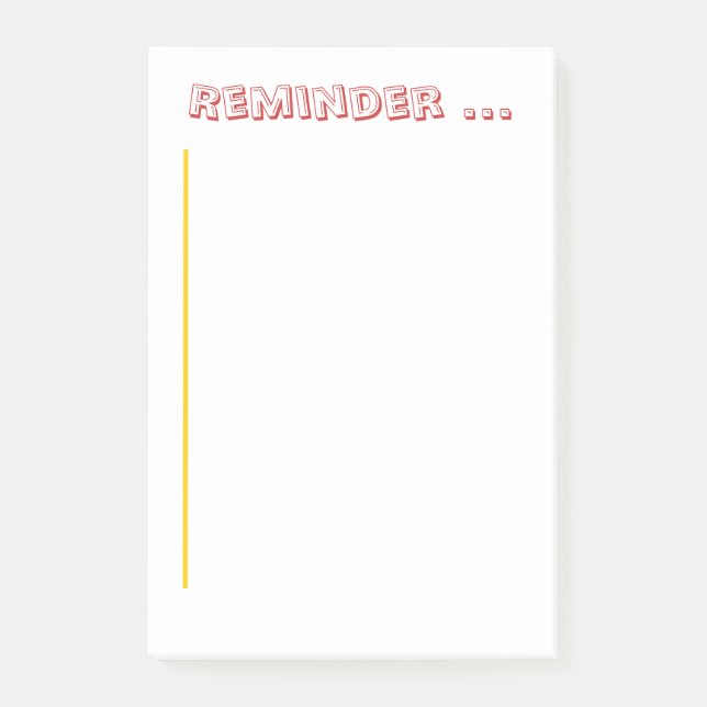 Post-it® Bloc-notes - Bloc-notes de rappel (Devant)