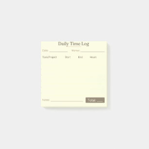 Post-it® Bloc-notes de journal de temps de travail – Suivi