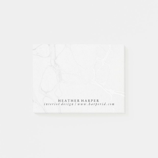 Post-it® Bloc - notes de notes de post-it - marbre argenté (Devant)