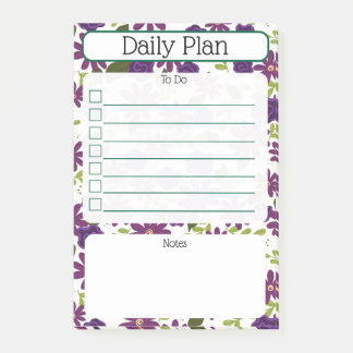 Post-it® Bloc-notes de planification quotidienne florale