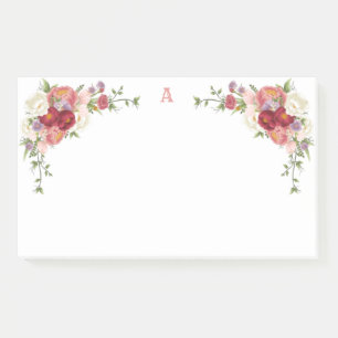 Post-it® Bloc-notes floral anglais Rose
