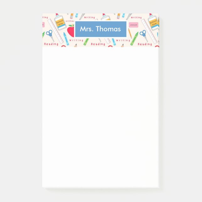 Post-it® Bloc-notes personnalisé de l'école (Devant)