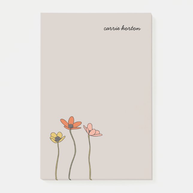 Post-it® Bloc-notes post-it personnalisé fleur sauvage (Devant)