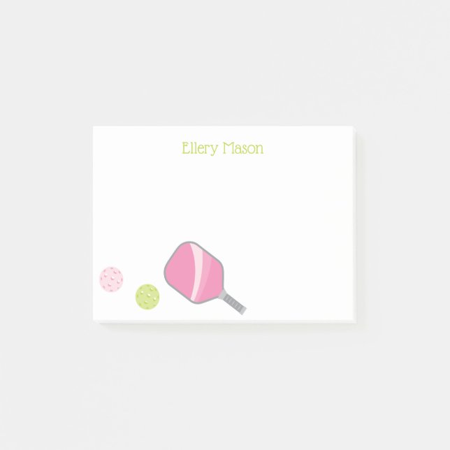 Post-it® Bloc-notes post-it personnalisé Preppy Pickleball (Devant)