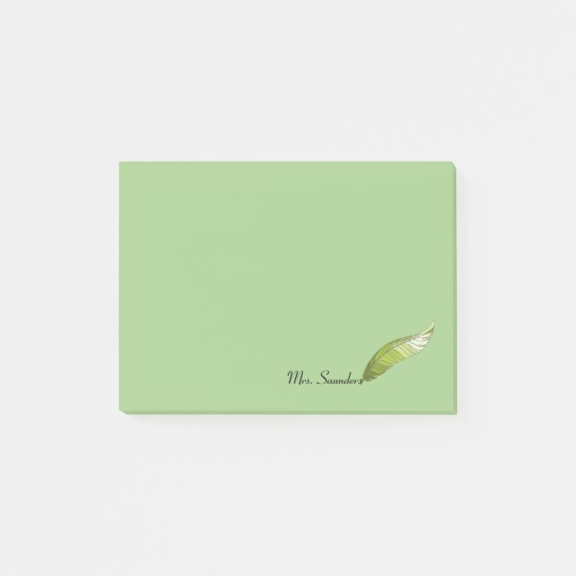 Post-it® Bloc-notes Post-it - Stylo en plume vert (Devant)