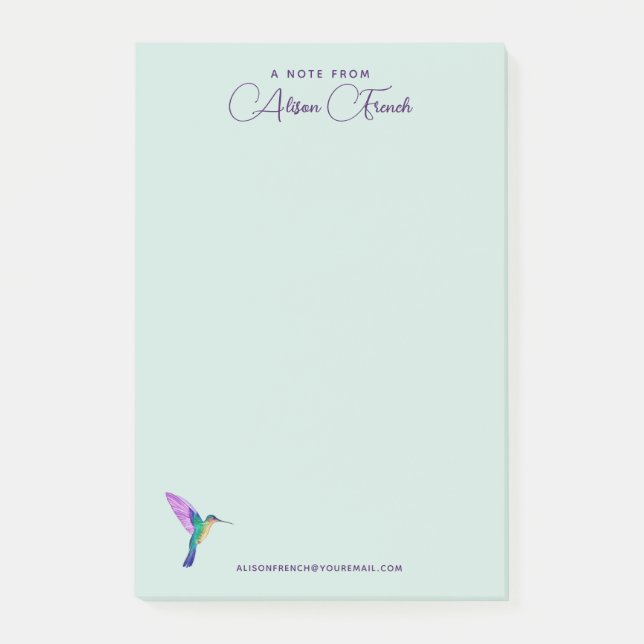 Post-it® Bloc-notes pour colibris personnalisés (Devant)