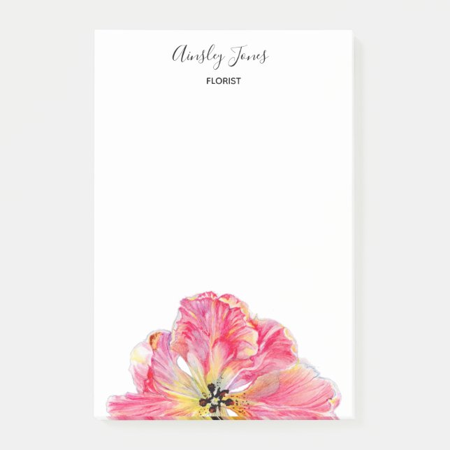 Post-it® Bloc-notes pour fleur de Tulipe rose (Devant)