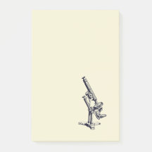 Bloc-notes vintage d'illustration au microscope