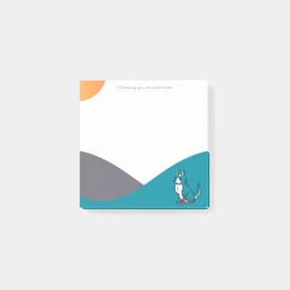 Post-it® Blue Cartoon Dog Drawing Notes