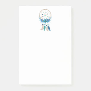 Post-it® Blue Dreamcatcher Design Boho élégant