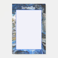 Blue Gold Abstrait effet 3D Personnalisé 4x6