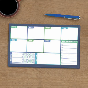Post-it® Blue Green Weekly Planner Habits & To Do's