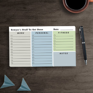 Post-it® Blue Grey Man's Daily Planning Checlists