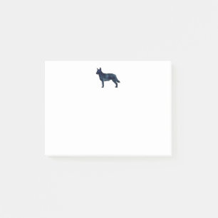 Post-it® Blue Heeler Chien race Silhouette Aquarelle noire