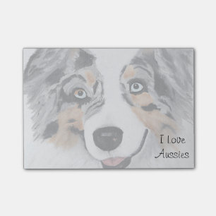 Post-it® Blue Merle Australian Shepherd 50 notes collantes
