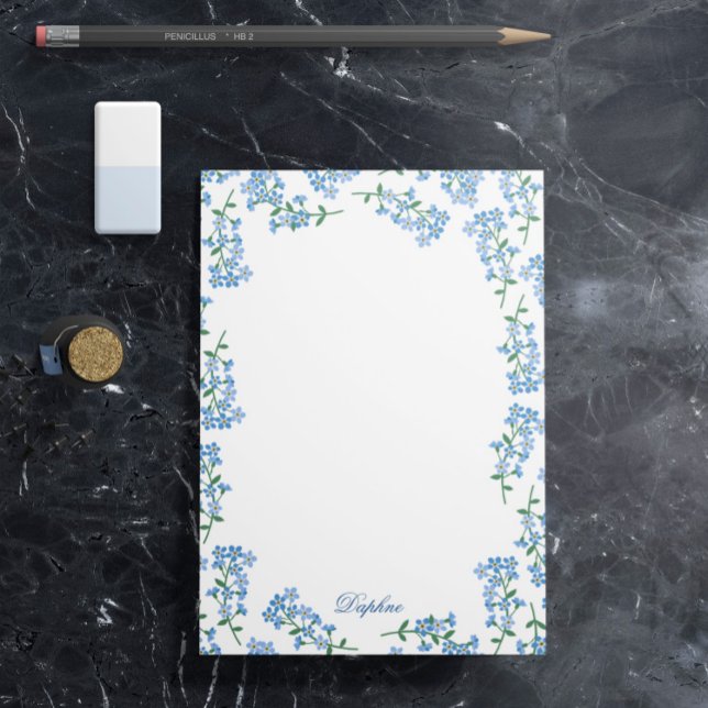Post-it® Blue Oubliez-Moi Nots - Ajoutez Votre Nom (Créateur téléchargé)