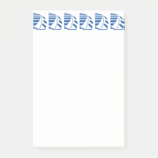 Post-it® Blue Racing Sailboats Sticky Notes (Devant)