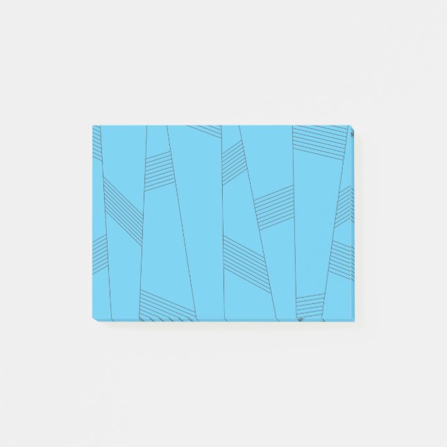 Post-it® Blue, simple, elegant, abstract line pattern (Devant)