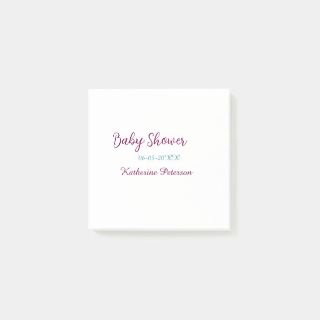 Post-it® Blue yellow baby shower name date animal ear cute  (Devant)