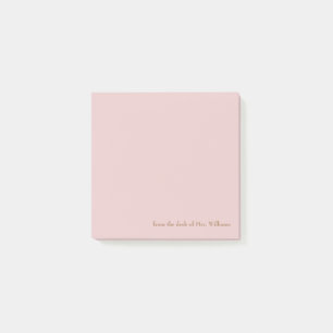 Post-it® Blush & Gold du bureau du nom de l'enseignant