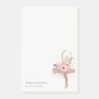 Blush Rose Gold Floral Dance Academy Logo