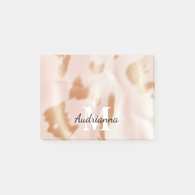Post-it® Blush Rose Tan Southwest Faux Cowhgirl Cowgirl (Devant)