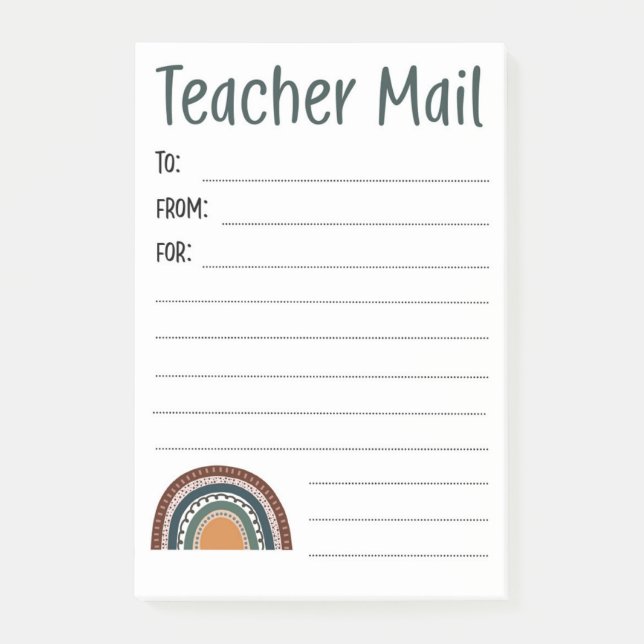Post-it® Boho Rainbow Notes de l'enseignant (Devant)