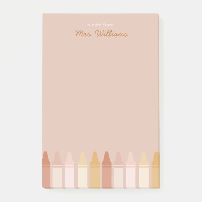 Post-it® Boho tendance couleurs Crayon Nom de l'enseignant (Devant)