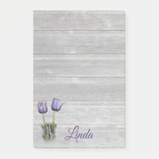 Post-it® Bois patiné de crocus pourpre personnalisé