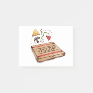 Post-it® Boîte à pizza de pizzeria avec les écrimages de