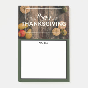 Post-it® Bon thanksgiving Gourds sur bois rustique
