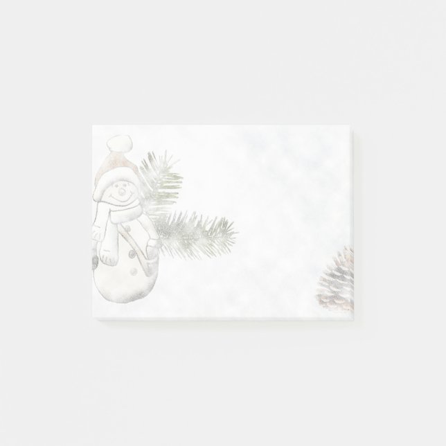 Post-it® Bonhomme de neige d'hiver et vacances de Pinecone (Devant)