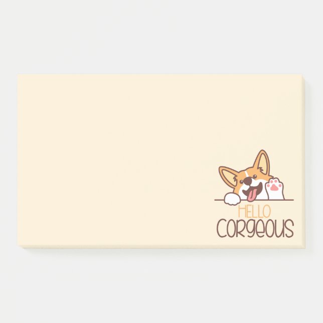 Post-it® Bonjour Corgi Chien (Devant)