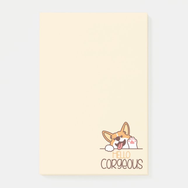Post-it® Bonjour Corgi Chien (Devant)