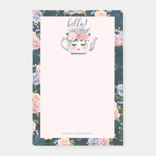 Post-it® Bonjour motif floral de théière de cils