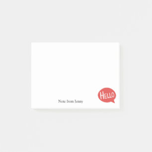 Post-it® Bonjour saluant le nom fait sur commande des