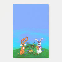Bonne Pâques ! Lapin avec lapin et poussin