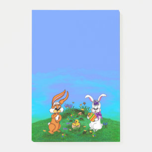 Post-it® Bonne Pâques ! Lapin avec lapin et poussin