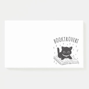 Post-it® Booktrovert chat avec livre et étoiles