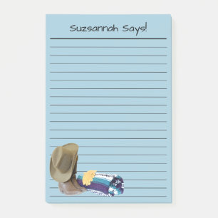 Post-it® Boots de Cowboy rustique Casquette Bleu pourpre Li