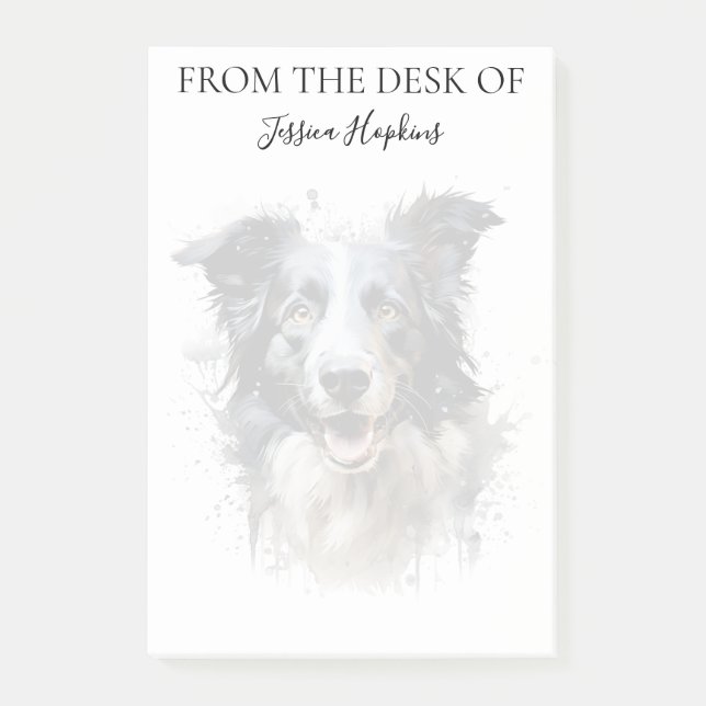 Post-it® Border Collie Lover Monogrammed Dog (Devant)